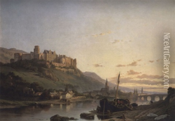 Ansicht Von Heidelberg Mit Dem Schloss Oil Painting - Francois Antoine Bossuet