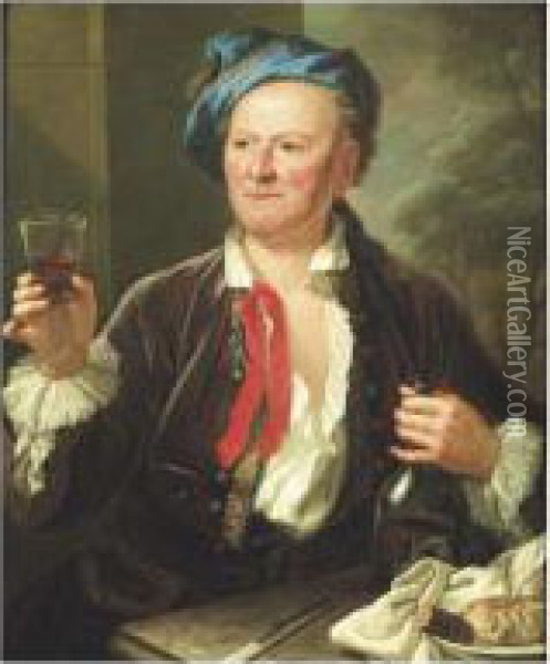 Portrait De Buveur Oil Painting - Jacob Souppen Van Van Schuppen
