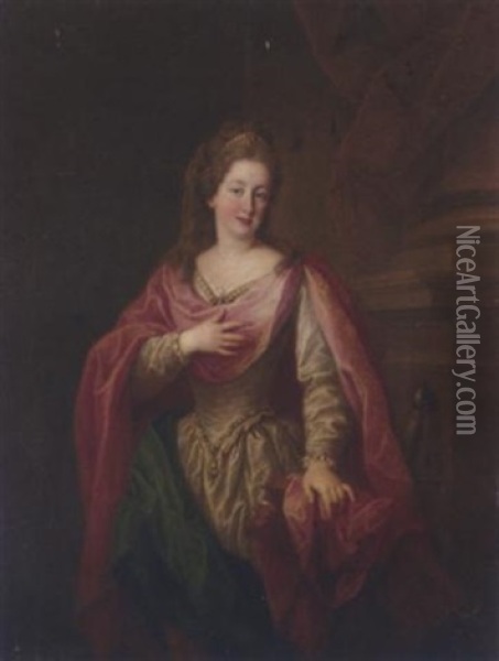 Portrait Of A Lady As Saint Catherine Of Alexandria Oil Painting - Pompeo Girolamo Batoni