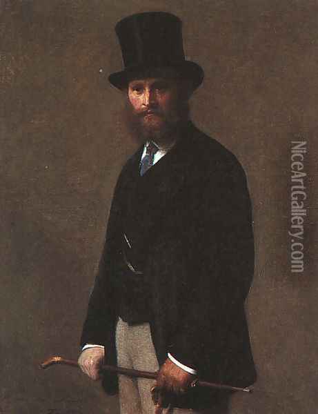 Portrait of Edouard Manet 1867 Oil Painting - Ignace Henri Jean Fantin-Latour