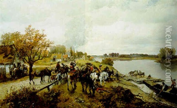 The Retreat Oil Painting - Alfred Ritter von Malheim Friedlaender