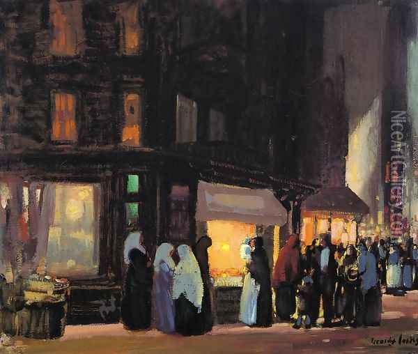 Bleeker and Carmine Streets Oil Painting - George Luks