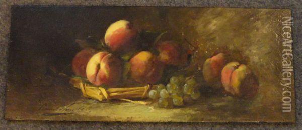 Nature Morte Aux Peches Oil Painting - Alphonse de Neuville
