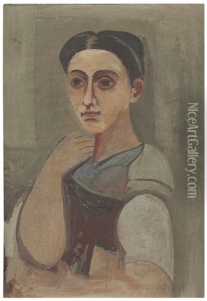 Untitled (portrait Of Vartoosh) Oil Painting - Arshile Gorky