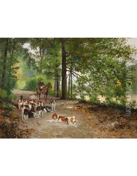 Battuta Di Caccia Oil Painting - Tristan L. Jules Lacroix