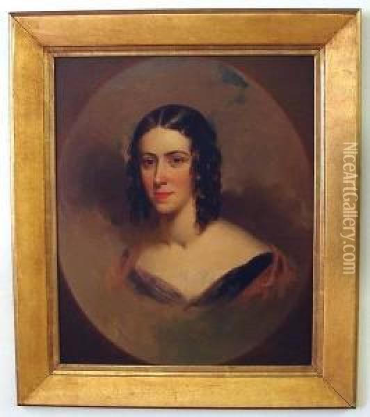 Portrait Of Isabella Zimmerman, Wife Of Benjamin West Frazier Oil Painting - John Neagle