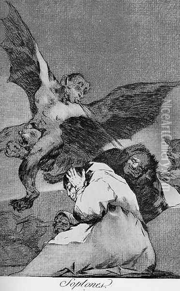 Caprichos - Plate 48: Tale-Bearers: Blasts of Wind Oil Painting - Francisco De Goya y Lucientes
