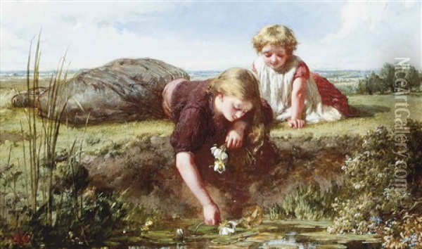 Picking Lilies Oil Painting - Henry Lejeune