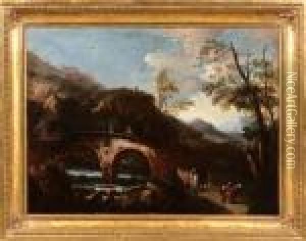 Il Ponte Rotto Oil Painting - Salvator Rosa