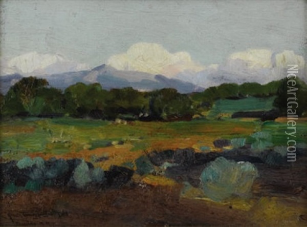 New Mexico Landscape Oil Painting - Frank Tenney Johnson