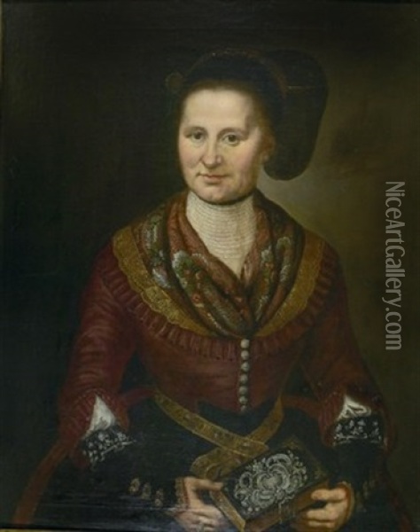 Bildnis Einer Burgersfrau Mit Halskette Oil Painting - Johann Georg Josef Edlinger