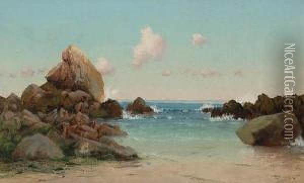 Beach Scene, Monterey Peninsula Oil Painting - Charles Robinson