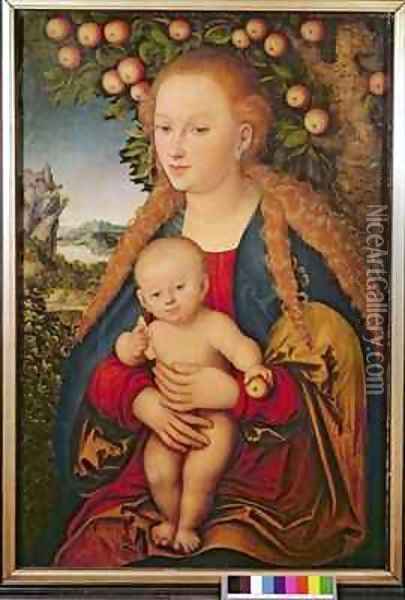 The Virgin and Child under an Apple Tree Oil Painting - Lucas The Elder Cranach