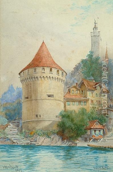Lucerne Oil Painting - Hubert James Medlycott