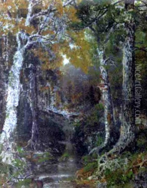 Cathedral Woods Oil Painting - Ralph Albert Blakelock