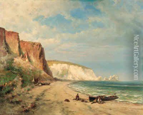 The Needles Of The Isle Of Wight Oil Painting - Hermanus Jr. Koekkoek