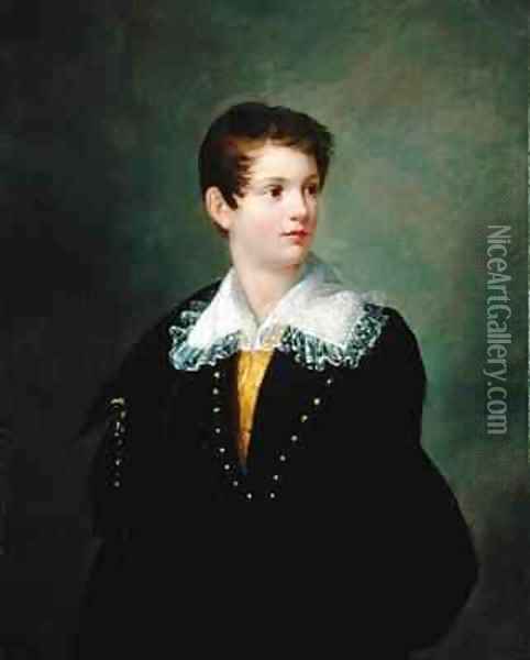 Portrait of Frederic Napoleon Baciocchi 1815-33 Oil Painting - Joseph Franque