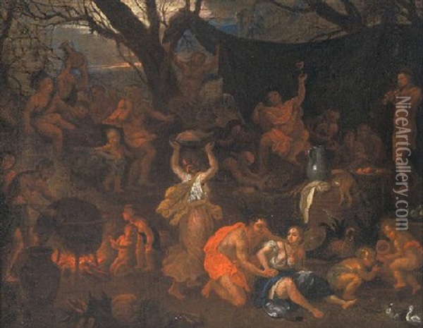 Autumn Merrymaking Oil Painting - Hendrik van Balen the Elder