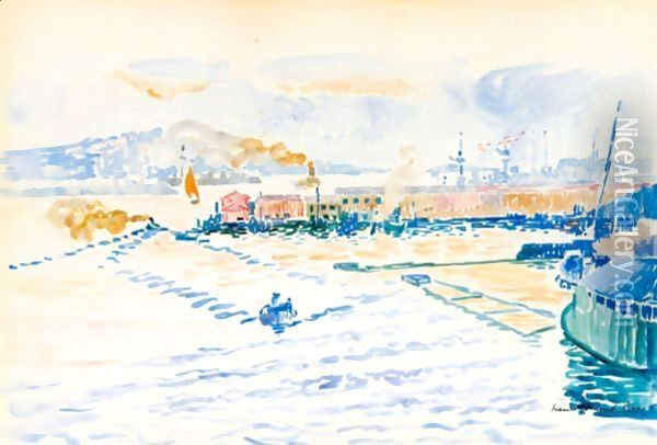 Le Port De Toulon Oil Painting - Henri Edmond Cross