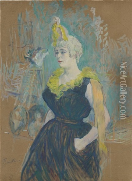 La Clownesse Cha-u-kao Oil Painting - Henri De Toulouse-Lautrec