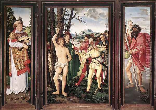 St Sebastian Altarpiece 1507 Oil Painting - Hans Baldung Grien