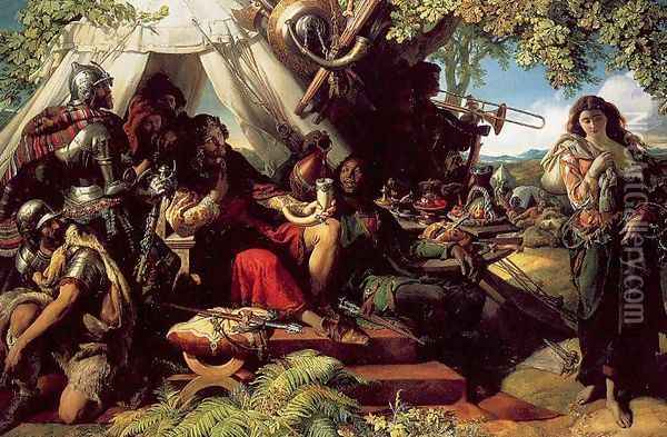 King Cophetua and the Beggarmaid Oil Painting - Daniel Maclise