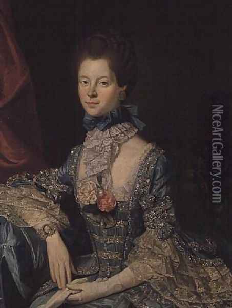 Queen Charlotte Sophia (1744-1818) wife of King George III (c.1765) Oil Painting - Johann Zoffany