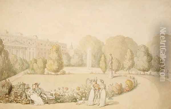 Hampton Court Palace, The Garden Front, 1859 Oil Painting - Thomas Rowlandson