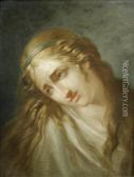 Thepenitent Magdalen Oil On Canvas 40 X 32cm Provenance: Privatecollection Oil Painting - Guido Reni