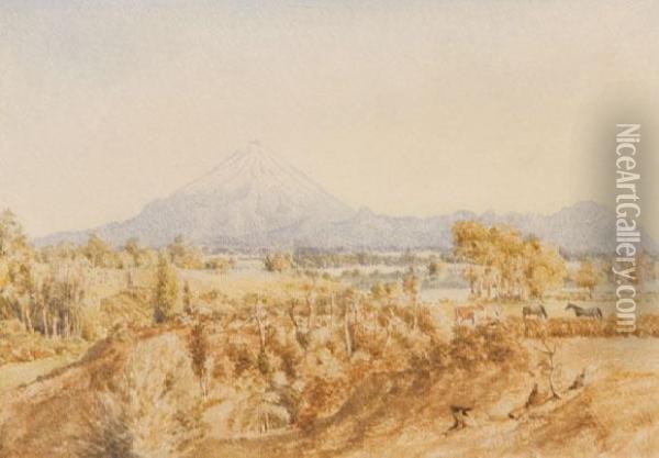 Mt Taranaki Oil Painting - Charles Decimus Barraud
