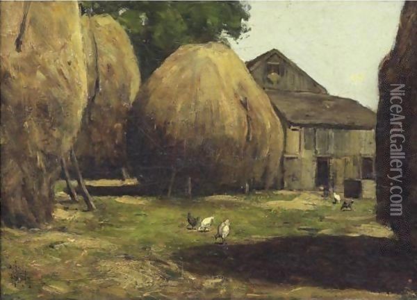 Haystacks Oil Painting - Frederick Childe Hassam