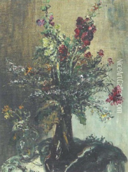 Blumen In Vase Oil Painting - Aurel Naray