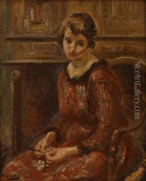Femme Assise Oil Painting - Otto Vautier