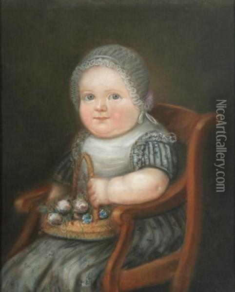 In Einem Sessel Sitzendes Madchen Oil Painting - Berend, Wierts Kunst