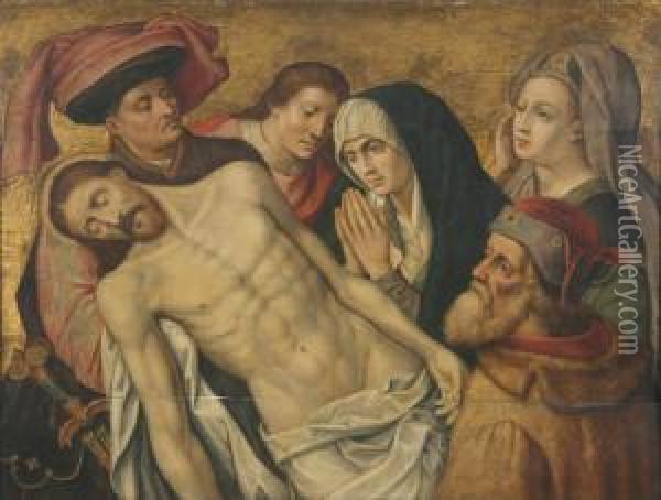 Beweinung Christi Oil Painting - Follower of Hugo van der Goes