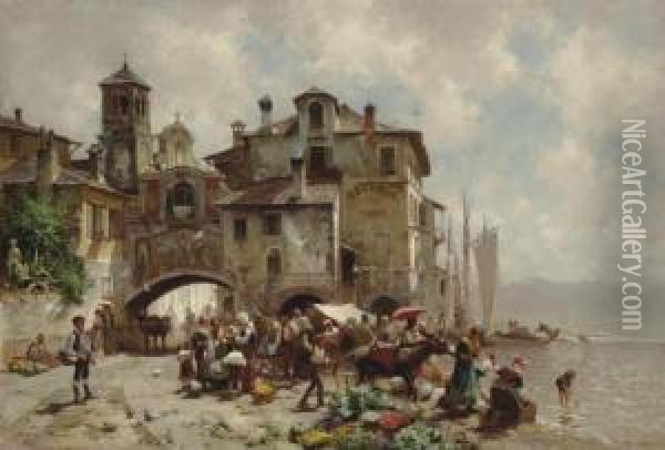 Lake Maggiore, Italy Oil Painting - Alfred Wordsworth Thompson
