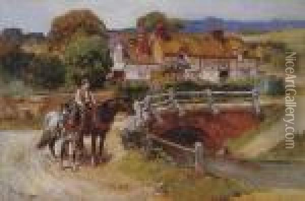 Le Vieux Pont, Normandie Oil Painting - Frederick Arthur Bridgman