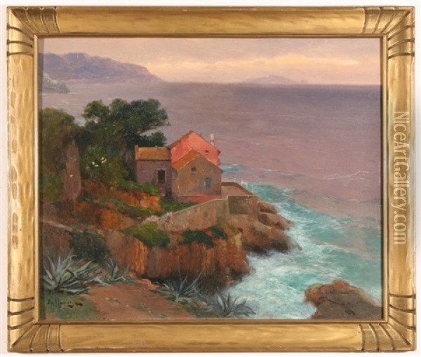 House On The Dalmatian Coast Oil Painting - Alexei Vasilievitch Hanzen