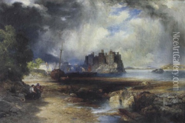 Conway Castle, North Wales Oil Painting - Thomas Moran