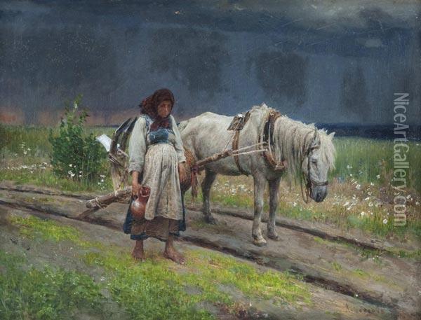 Ritorno Dai Campi Oil Painting - Klavdiy Vasilievich Lebedev