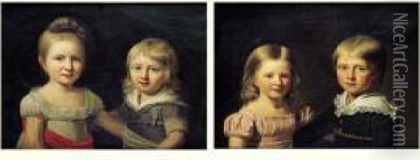 Portrait Des Enfants De La Famille De Vogue Oil Painting - Jean Antoine Laurent