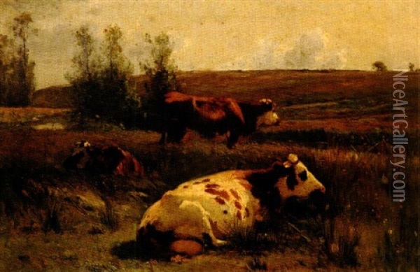 Vaches Oil Painting - Leon Barillot