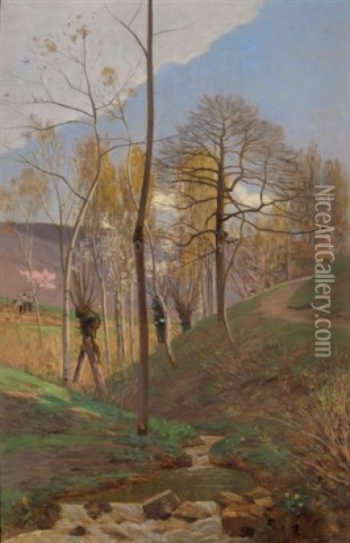 Les Moissonneurs Oil Painting - Auguste-Bouthillier de Beaumont