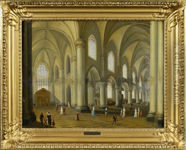 Interieur D'eglise Oil Painting - Johann Andreas Herrlein
