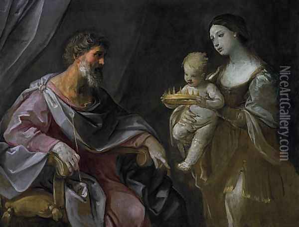 Moses with Pharoah@s Crown Oil Painting - Guido Reni