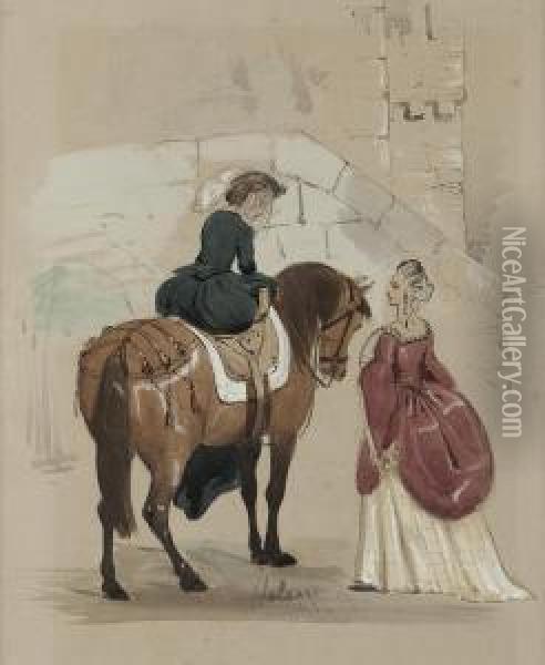 Figure On Horseback Oil Painting - Princess Helena