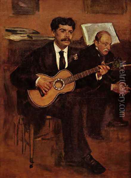 The guitarist Pagans and Monsieur Degas Oil Painting - Edgar Degas