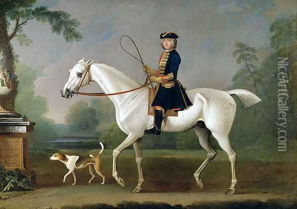 Sir Roger Burgoyne Riding Badger, 1740 Oil Painting - James Seymour