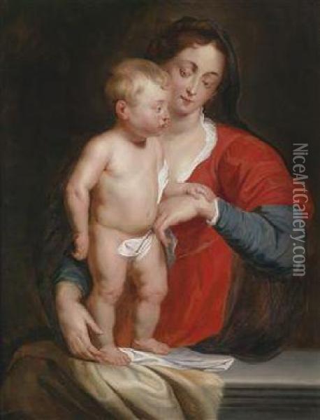 The Virgin And Child Oil Painting - Peter Paul Rubens