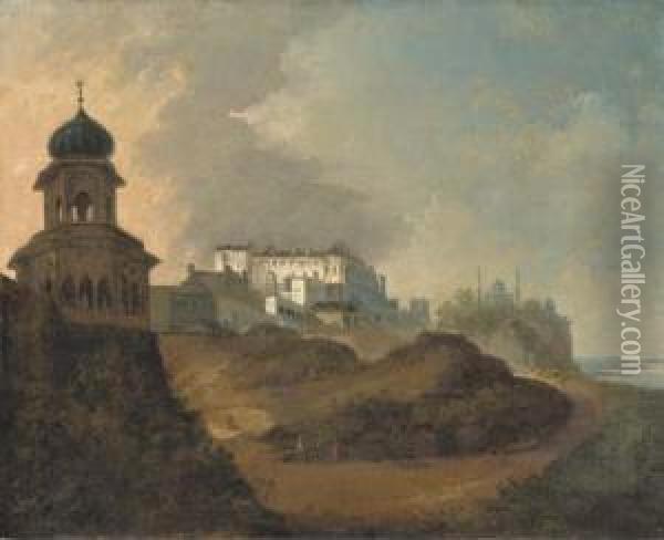 View Of The Palace Of Nawab Asaf-ud-daulah At Lucknow Oil Painting - William Hodges